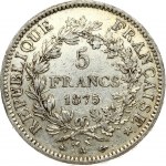 France 5 Francs 1875A Obverse: Hercules group. Reverse: Denomination within wreath. Silver. Small Scratches. KM 820...