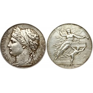 France International Expo Silver Award Medal 1878. Paris Mint. Obverse: Head of Ceres left; wearing laurel wreath...