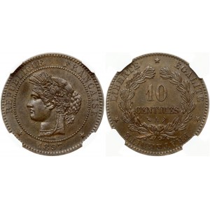France 10 Centimes 1897 A Obverse: Laureate head left. Reverse: Denomination within wreath. KM# 815.1...