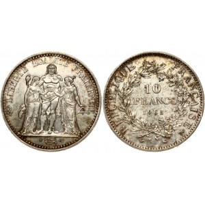France 10 Francs 1965 Obverse: Denomination and date within wreath. Reverse: Hercules group. Silver...