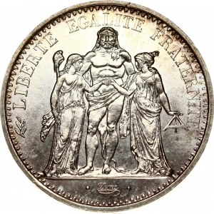 France 10 Francs 1967 Obverse: Denomination and date within wreath. Reverse: Hercules group. Silver...