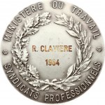 France Medal (1982/1984) UNIONS - PROFESSIONALS MINISTRY OF LABOR by CHABAUD. R. CLAVIERE 1984.Silver. Weight approx...
