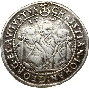 Germany SAXONY 1/2 Thaler 1593 HB Christian II; Johann Georg I and August(1591-1611). Obverse: Smaller 1/2...