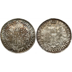 Germany 1 Thaler 1628 City of Hildesheim. Ferdinand II(1592-1637). Obverse: Helmeted city arms with maiden figure...