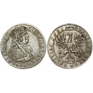 Germany BRANDENBURG 18 Groscher 1681 HS Friedrich Wilhelm (1640-1688). Obverse Lettering...