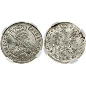 Germany BRANDENBURG 18 Groschen 1698 SD Friedrich III(1688-1701). Obverse: Crowned bust with sword right. Reverse...