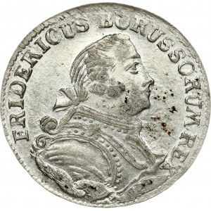 Germany PRUSSIA 6 Groscher 1757 E Friedrich II(1740-1786). Obverse: Armored bust to right. Obverse Legend...