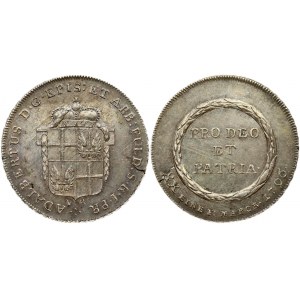 Germany FULDA 1/2 Thaler 1796 Adalbert III of Harstall(1788-1802). Obverse: Crowned 4-fold arms; lettering surroundig...