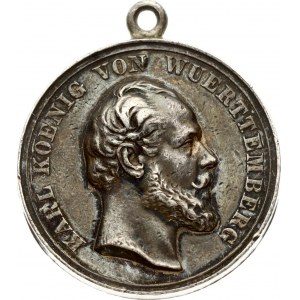 Germany Württemberg Medal (1864) Karl (1864-1891). Silver shooting award medal n.d. (awarded 1876-91). Stamp by Chr...