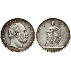 Germany PRUSSIA 1 Thaler 1871A Victory over France. Wilhelm I(1861-1888). Obverse: Head right. Obverse Legend...