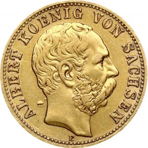 Germany Saxony 10 Mark 1888 E Albert I (1873-1902). Obverse: Bust facing right. Lettering: ALBERT KOENIG VON SACHSEN E...