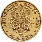 Germany Saxony 10 Mark 1888 E Albert I (1873-1902). Obverse: Bust facing right. Lettering: ALBERT KOENIG VON SACHSEN E...