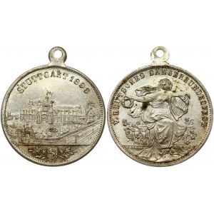 Germany Stuttgart Medal 1896 5th German National Singers' Festival. Brass silvered. Weight approx: 11.06 g. Diameter...