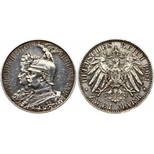 Germany Prussia 2 Mark 1901 200th Anniversary of the Kingdom of Prussia. Wilhelm II (1888-1918). Obverse: Friedrich I...