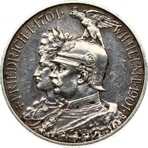 Germany Prussia 2 Mark 1901 200th Anniversary of the Kingdom of Prussia. Wilhelm II (1888-1918). Obverse: Friedrich I...