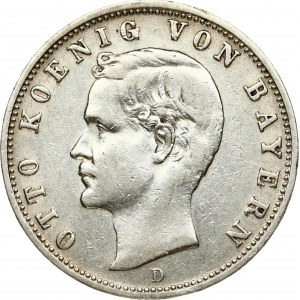 Germany BAVARIA 2 Mark 1904D Otto(1886-1913). Obverse: Head left. Obverse Legend: OTTO KOENIG VON BAYERN. Reverse...