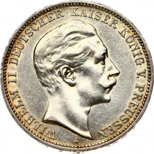 Germany PRUSSIA 3 Mark 1910A Wilhelm II(1888-1918). Obverse: Head right. Reverse...