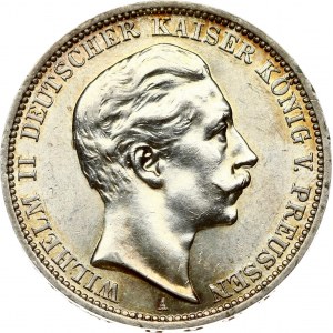 Germany PRUSSIA 3 Mark 1912A Wilhelm II(1888-1918). Obverse: Head right. Reverse...