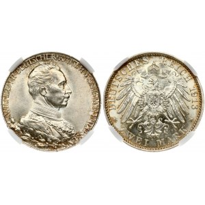 Germany Prussia 2 Mark 1913 A 25th Year of Reign. Wilhelm II (1888-1918). Obverse: Uniformed bust right. Reverse...