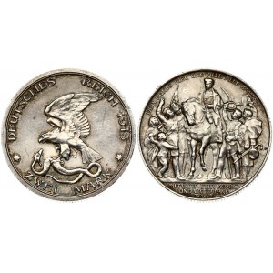 Germany Prussia 2 Mark 1913 100th Anniversary of the Victory over Napoleon at Leipzig. Wilhelm II (1888-1918). Obverse...