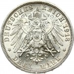 Germany Prussia 3 Mark 1913 25th Anniversary of the Reign of King Wilhelm II. Wilhelm II (1888-1918). Obverse...