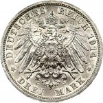 Germany Prussia 3 Mark 1914A. Wilhelm II (1888-1918). Obverse: Bust of Wilhelm II in uniform facing right. Reverse...