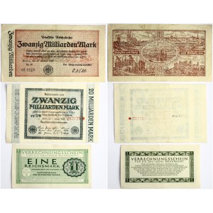 Germany 1 Reichsmark - 20 000 000 000 Mark (1923-1944) Banknotes. Obverse Lettering: 1 Reichsmark ...