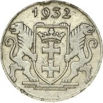 Germany Danzig 2 Gulden 1932 Obverse: Ship afloat within circle; denomination below. Reverse...