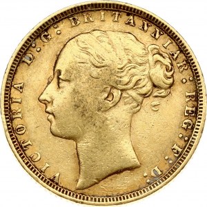 Great Britain 1 Sovereign 1872 Victoria(1837-1901). Obverse: Head left. Obverse Legend: VICTORIA D:G: BRITANNIAR: REG...