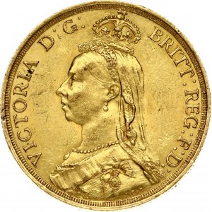 Great Britain 2 Pounds 1887. Victoria (1837-1901) Obverse: Crowned and veiled bust ('Jubilee Head'...