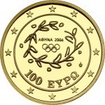 Greece 100 Euro 2004 Knossos Summer Olympics Athens. Obverse; Palace of Minos at Knossos. Reverse...