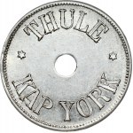 Greenland THULE-KAP YORK 500 Øre 1910 Obverse: Legend; center hole. Obverse Legend: THULE *KAP YORK*. Reverse...