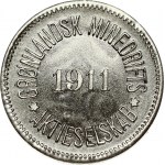 Greenland 25 Øre 1911 Obverse: Date within legend. Obverse Legend: GRØNLANDSK MINEDRIFTS-AKTIESELSKAB. Reverse...