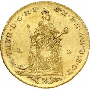 Hungary 2 Ducat 1765 KB/KD Maria Theresia (1740-1780). Obverse: Standing woman. Obverse Legend: M • THER • D...