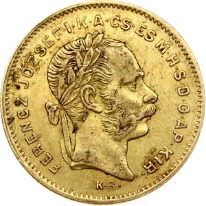 Hungary 4 Forint 10 Francs 1871KB Franz Joseph I(1848-1916). Obverse: Laureate head; right. Reverse...