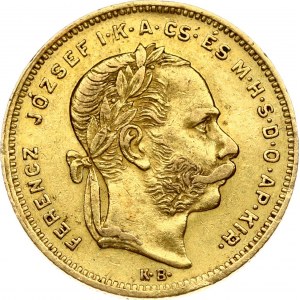 Hungary 8 Forint 20 Francs 1875 KB Franz Joseph I(1848-1916). Obverse: Laureate head; right. Reverse...