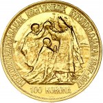 Hungary 100 Korona 1907KB 40th Anniversary - Coronation of Franz Josef. Franz Joseph I(1848-1916). Obverse...