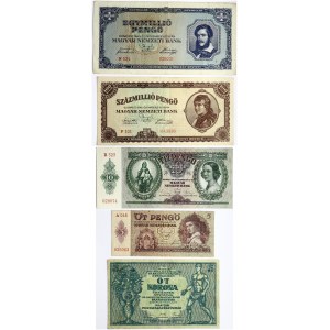 Hungary 5 Korona - 100 000 000 Pengő (1919-1946) Banknotes. Obverse Lettering...