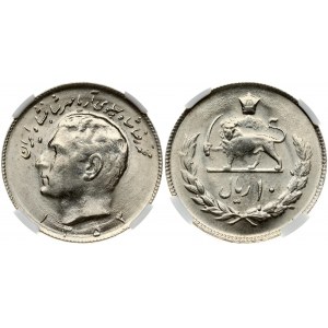 Iran 10 Rials 1353(1974) Mohammad Reza (1941-1979). Obverse: Head left; legend above; date below. Reverse...