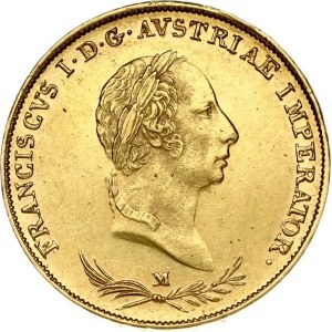 Italy LOMBARDY-VENETIA 1 Sovrano 1831M Franz II/I(1792-1835). Obverse: Head laureate right above sprig. Obverse Legend...