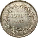 Italy Papal States 1 Scudo 1854-IXR Pius IX (1846-1878). Obverse: Bust left without NIC. CER. BARA below bust...