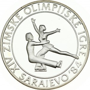 Yugoslavia 100 Dinara 1984 Winter Olympics Pairs Figure Skating. Obverse...