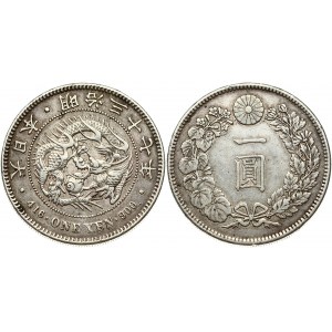 Japan 1 Yen 1904 (37) Meiji (1867-1912). Obverse: Dragon within beaded circle; legends above; written value below. Reve