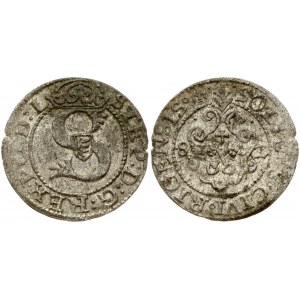 Latvia 1 Solidus 1582 Riga. Stefan Batory (1576-1586). Obverse: Crowned monogram surrounded by legend. Lettering...