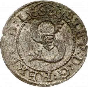 Latvia 1 Solidus 1582 Riga. Stefan Batory (1576-1586). Obverse: Crowned monogram surrounded by legend. Lettering...