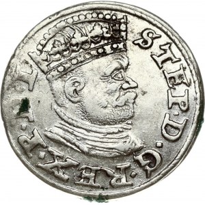 Latvia 3 Groszy 1586 Riga Stephen Báthory (1576-1586). The city of Riga; Coat of arms; the end of the obverse legend L...