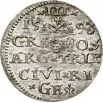 Latvia 3 Groszy 1593 Riga. Sigismund III Vasa(1587-1632). Obverse: Crowned bust right. Reverse...