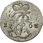 Latvia Courland 1 Grosz 1763 ICS Ernst Johann Biron(1763-1769). Obverse: Crowned 'E J' monogram. Reverse...
