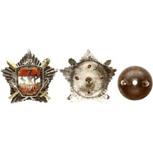 Latvia Regiment Badge 7 SKP 1919 VI 20. Silver. Copper. Enamel. Weight approx: 24.35g. Diameter...