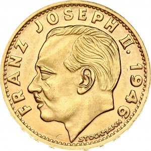 Liechtenstein 20 Franken 1946B Prince Franz Josef II(1938-1989). Obverse: Head left. Reverse...